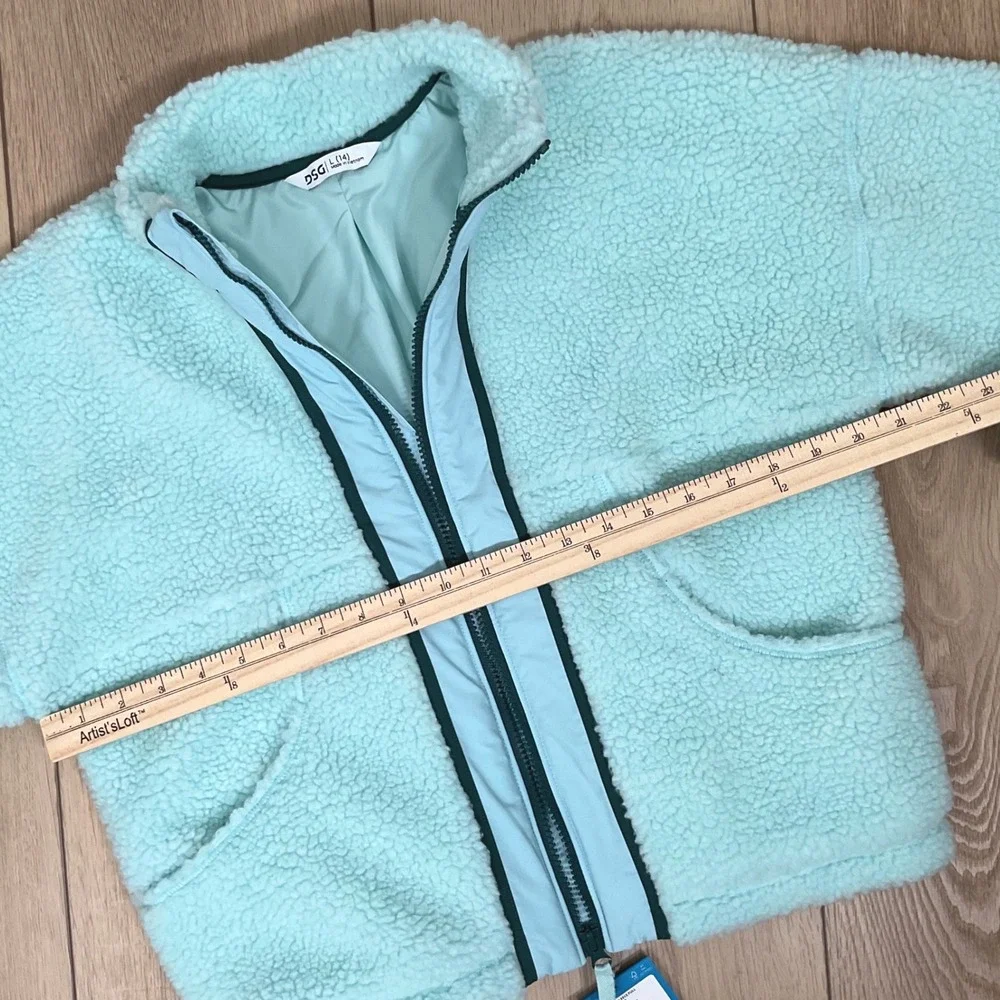 DSG Girls Cozy Fleece Full‎ Zip Jacket Shoreside Blue Size L(14) New With Tags